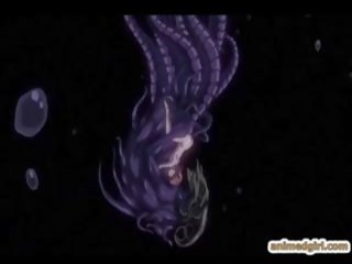 Gira anime coeds apanhada e fodida por tentáculos monstro