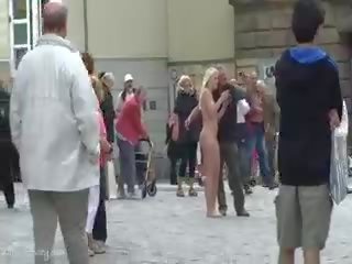 Sweet Blonde Sandra clips Her Naked Body In Public