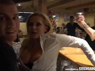 Big Tits MILF Gangbanged in Public Bar, adult clip b9